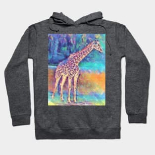 Giraffe In Pastel Hoodie